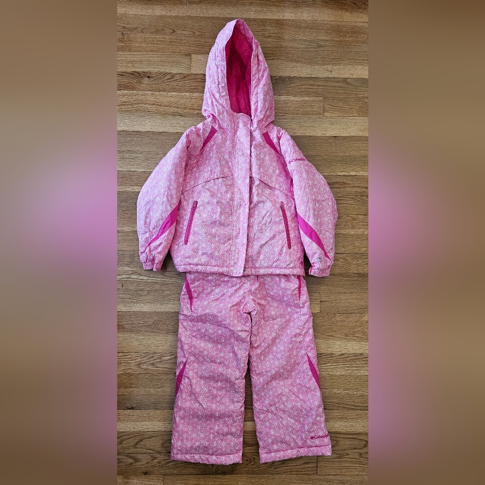 Toddler Girls Columbia Buga Set, Jacket and Bib; size 4/5; color Pink